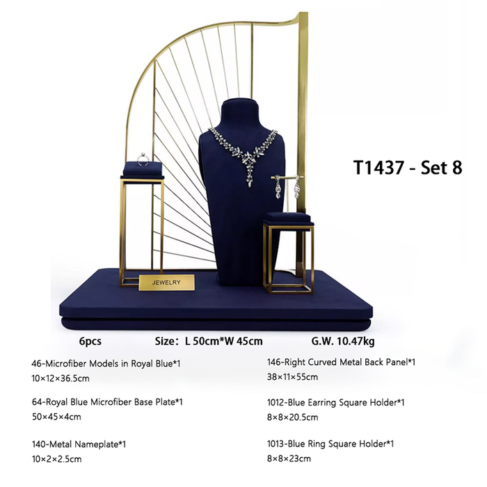 SETS - Royal Blue Jewelry and Watch Display Stand - Ultra-Fiber Showcase Props