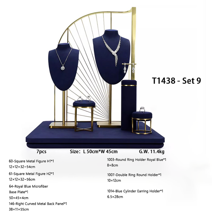 SETS - Royal Blue Jewelry and Watch Display Stand - Ultra-Fiber Showcase Props