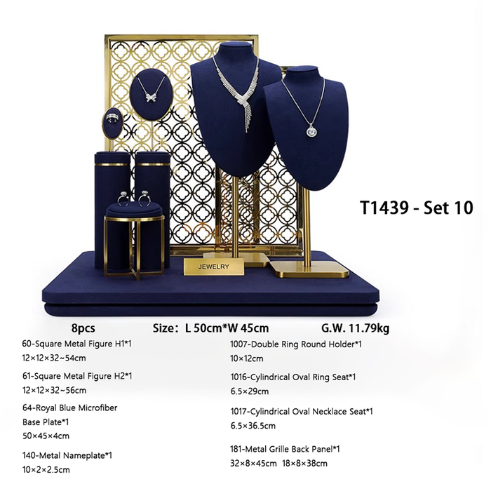 SETS - Royal Blue Jewelry and Watch Display Stand - Ultra-Fiber Showcase Props