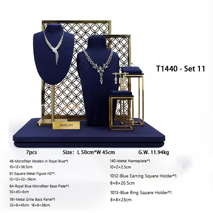 SETS - Royal Blue Jewelry and Watch Display Stand - Ultra-Fiber Showcase Props