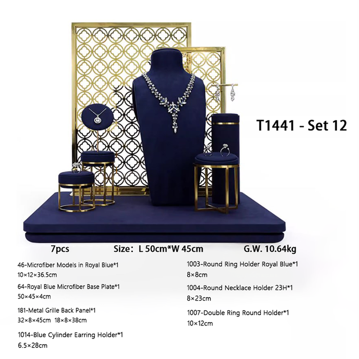 SETS - Royal Blue Jewelry and Watch Display Stand - Ultra-Fiber Showcase Props