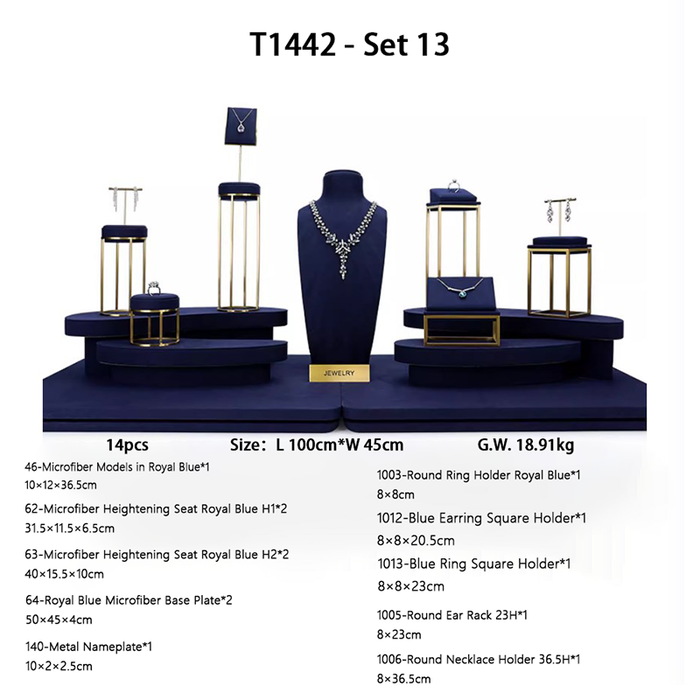 SETS - Royal Blue Jewelry and Watch Display Stand - Ultra-Fiber Showcase Props