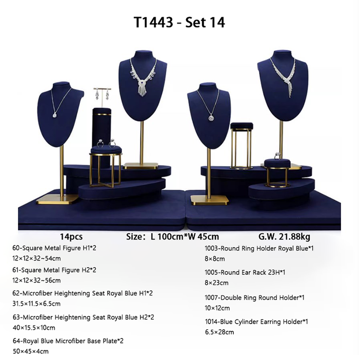 SETS - Royal Blue Jewelry and Watch Display Stand - Ultra-Fiber Showcase Props