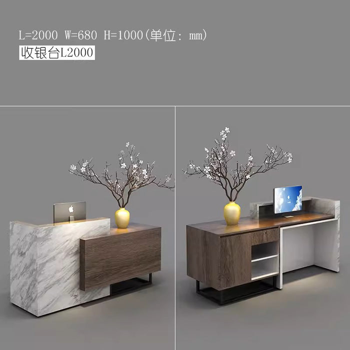 Ceres Large Custom Modern Marble Office Reception Desk