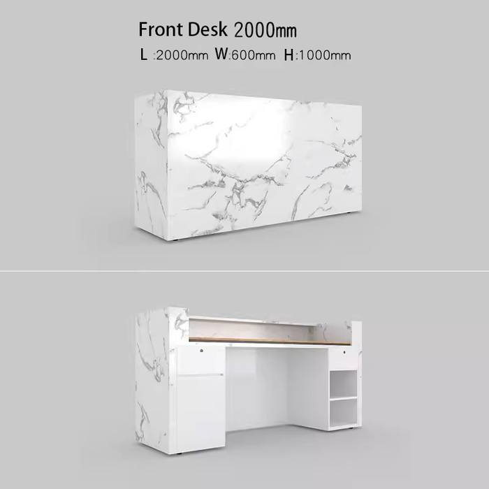 Cato Custom Rectangular Marble Cashier Counter and Reception desk