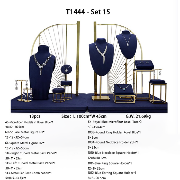 SETS - Royal Blue Jewelry and Watch Display Stand - Ultra-Fiber Showcase Props