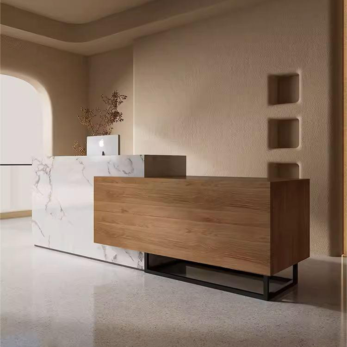 Acis Large Reception Desk for Hotel Lobby and Office Welcome Table