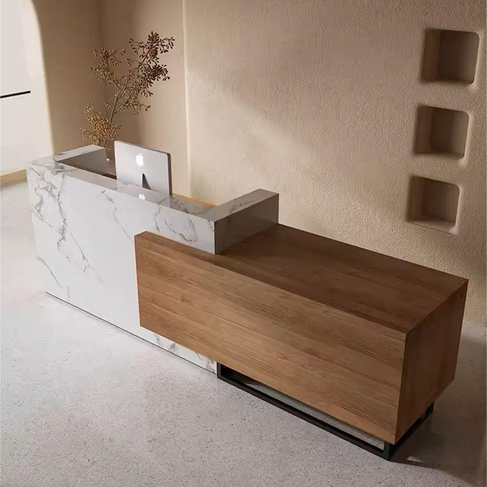 Acis Large Reception Desk for Hotel Lobby and Office Welcome Table