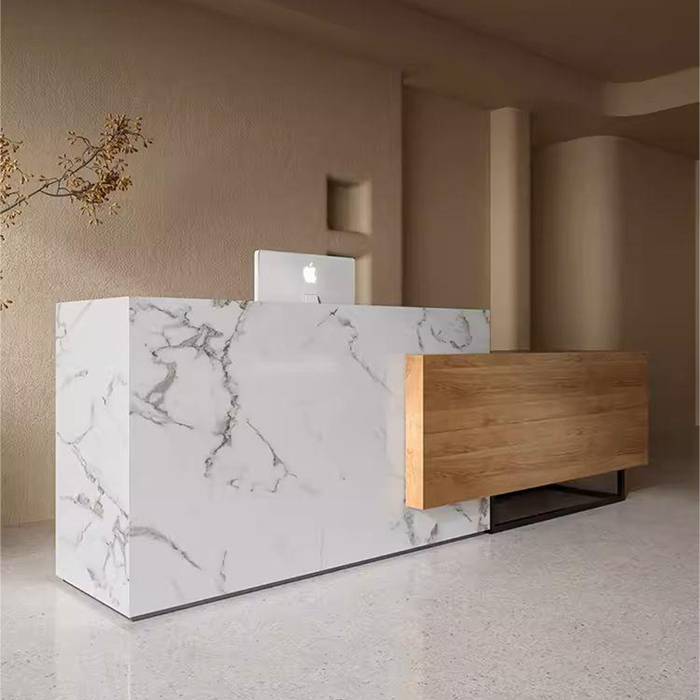 Acis Large Reception Desk for Hotel Lobby and Office Welcome Table