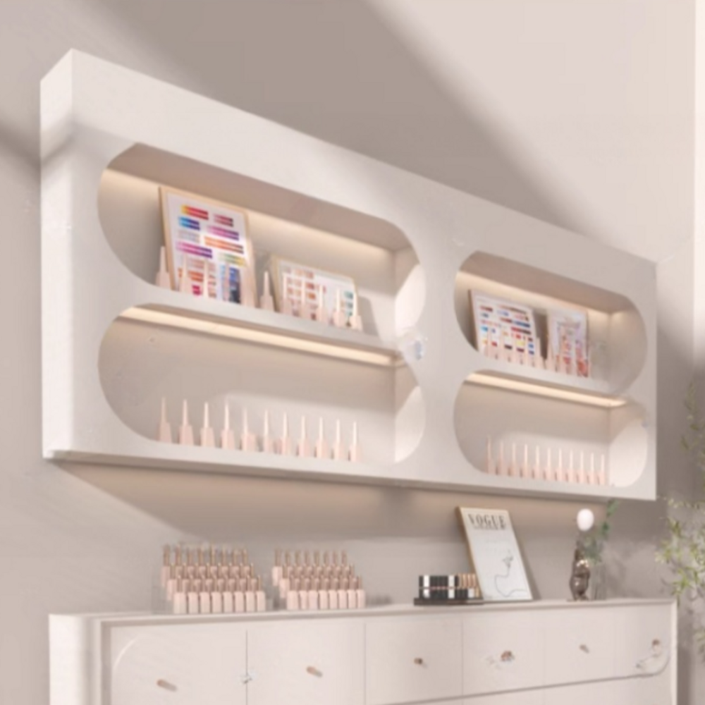 Beauty Salon Display Cabinet Wall-Mounted Hanging Shelf Nail Salon Sho ...