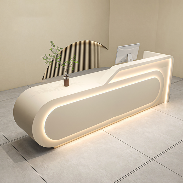 Point Reception Led Calais Sleek Big Reception Desk with LED — M2 Retail
