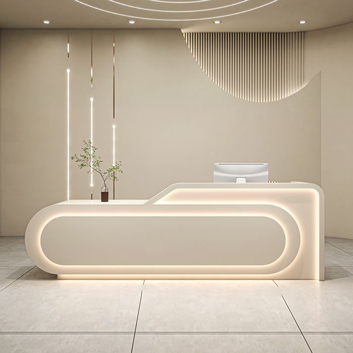 Calais Sleek Big Reception Desk with LED — M2 Retail