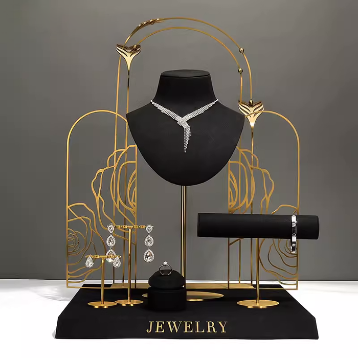 SINGLE-Black Ultra-Fine Jewelry Display Stand for Necklaces/Rings/Bracelets and Earrings