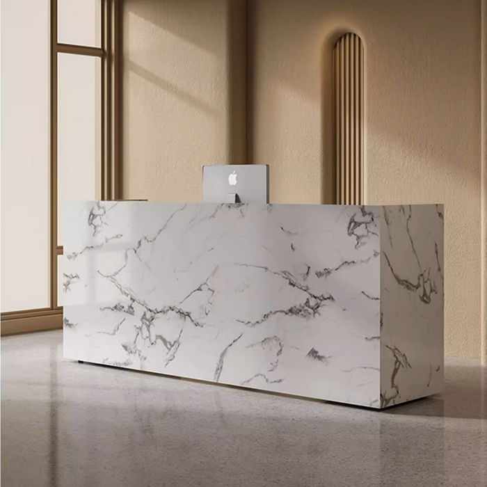 Cato Custom Rectangular Marble Cashier Counter and Reception desk