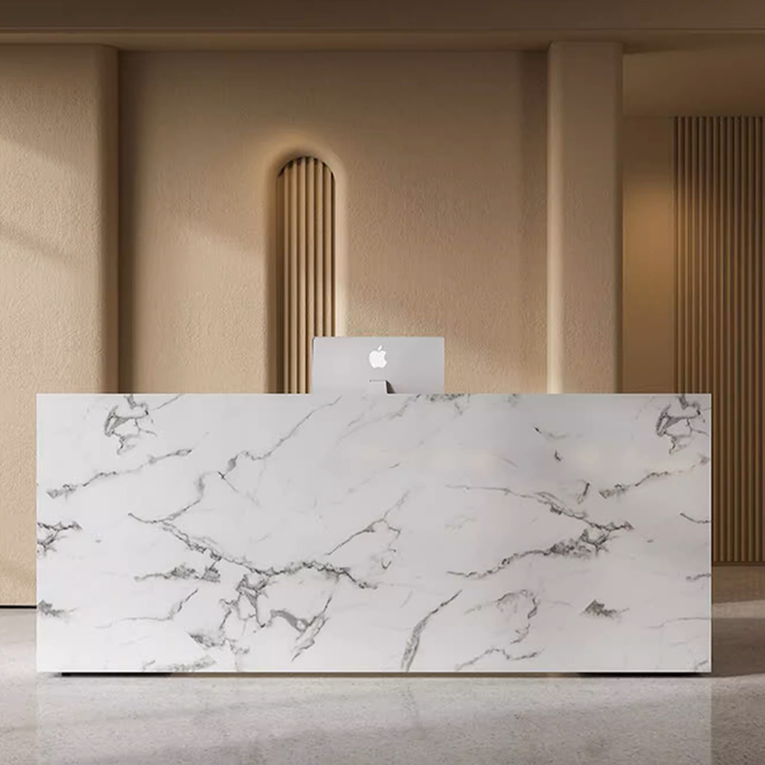 Cato Custom Rectangular Marble Cashier Counter and Reception desk