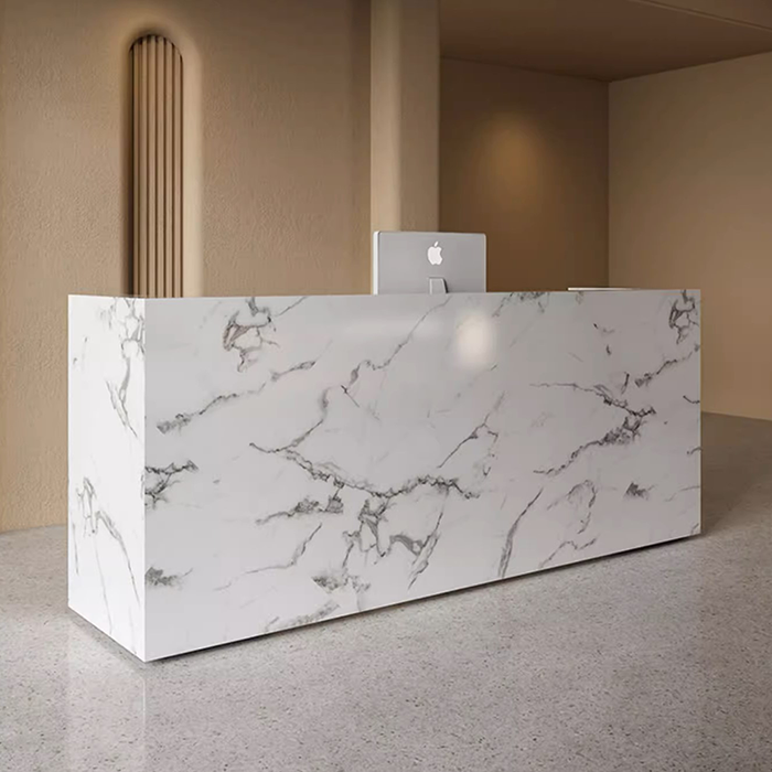 Cato Custom Rectangular Marble Cashier Counter and Reception desk