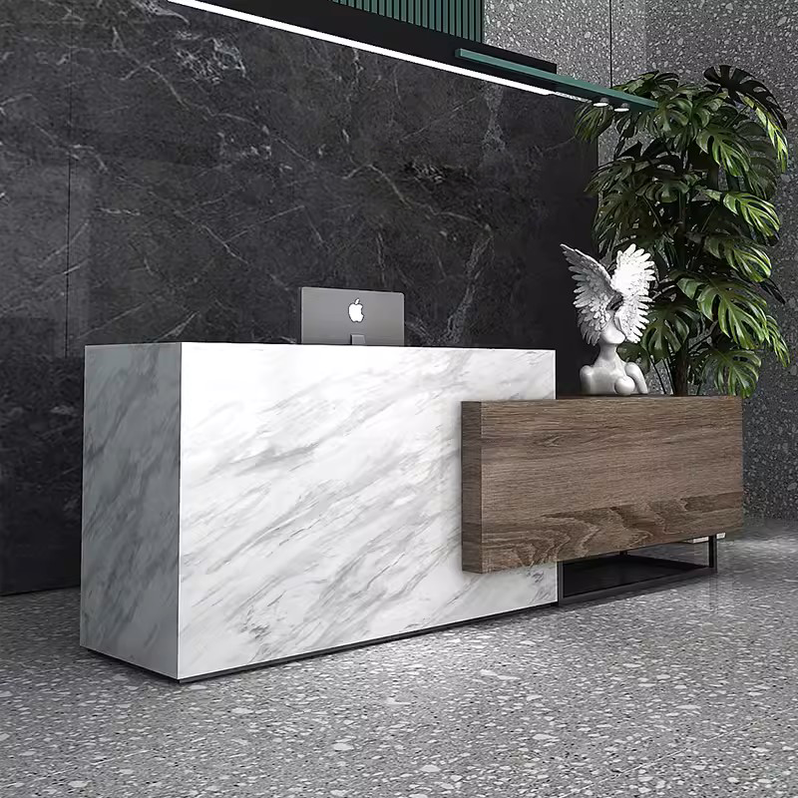 Cers Large Custom Modern Marble Office Reception Desk — M2 Retail