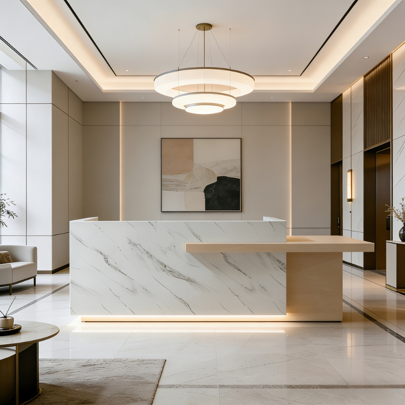 Eos Large Reception Desk of High Quality - M2 Retail