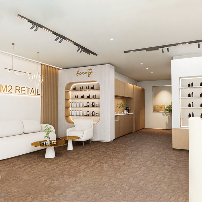 Elegant Modern White Oak Spa & Salon Reception Solution