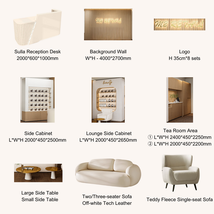 Elegant Modern White Oak Spa & Salon Reception Solution