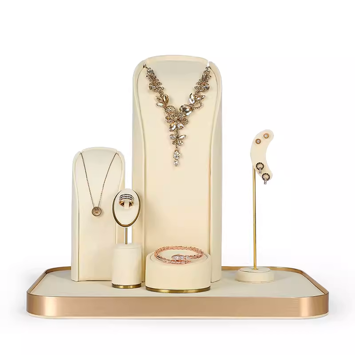 SINGLES-Ivory White Jewelry Display Stand - Earring, Ring, Bracelet, and Necklace Showcase Prop