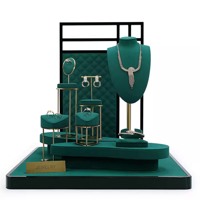 M2 Green Luxury Single Jewelry Display Stand for Necklaces, Rings, and Bracelets - High-End Jewelry Display Props