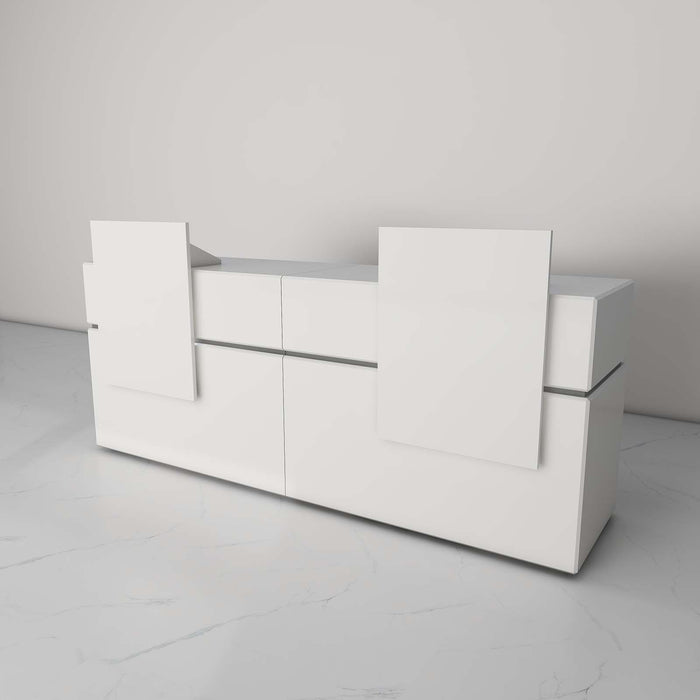 Orion Custom White Office Reception Desk with LED（1）- M2 Retail