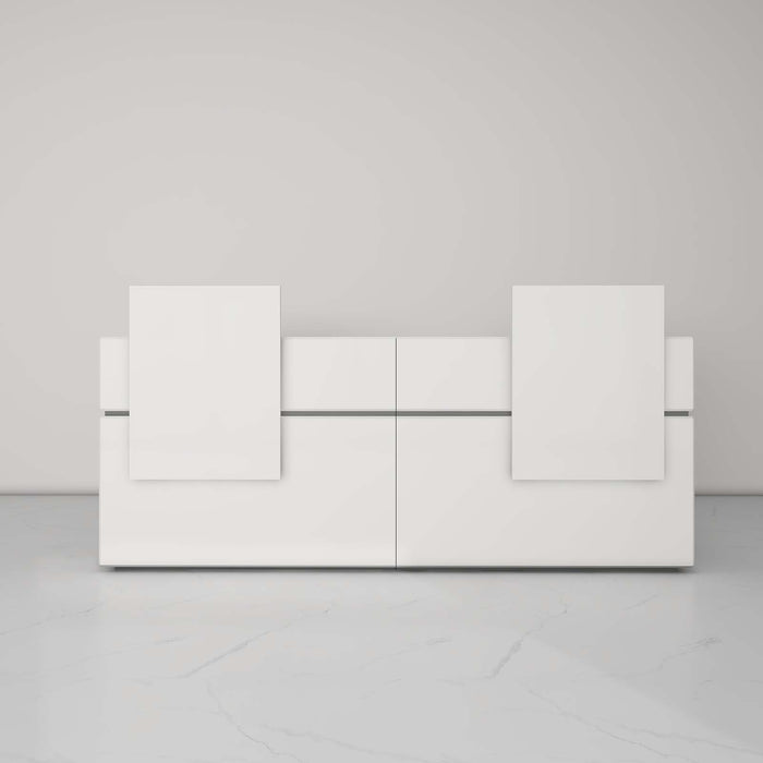 Orion Custom White Office Reception Desk with LED（2）- M2 Retail