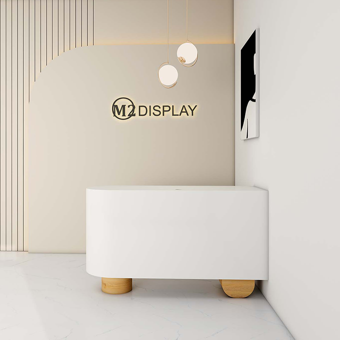 Ossa White Elegant Custom Reception Desk