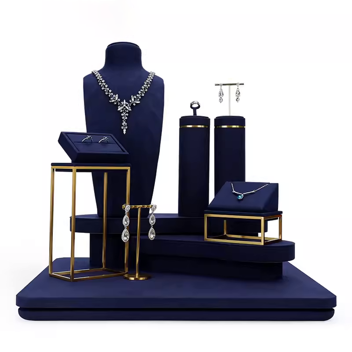 SINGLE - Royal Blue Jewelry and Watch Display Stand - Ultra-Fiber Showcase Props