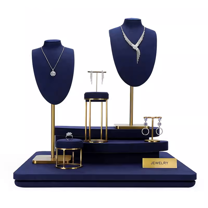 SINGLE - Royal Blue Jewelry and Watch Display Stand - Ultra-Fiber Showcase Props