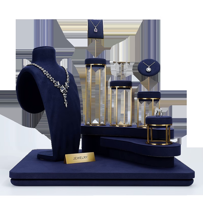 SINGLE - Royal Blue Jewelry and Watch Display Stand - Ultra-Fiber Showcase Props