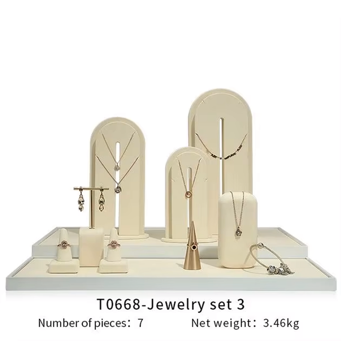 SETS-Ivory Light Jewelry Display Stand - Necklace and Earring Showcase Mannequin