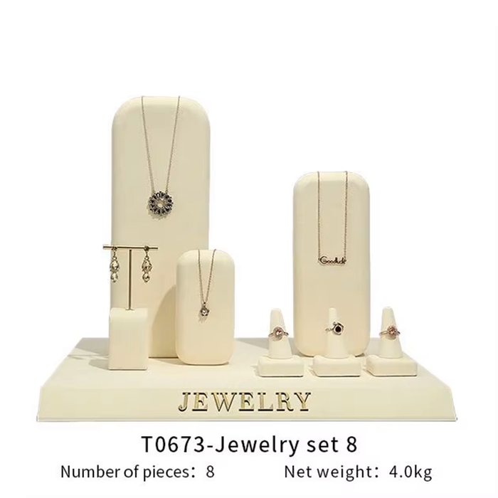 SETS-Ivory Light Jewelry Display Stand - Necklace and Earring Showcase Mannequin