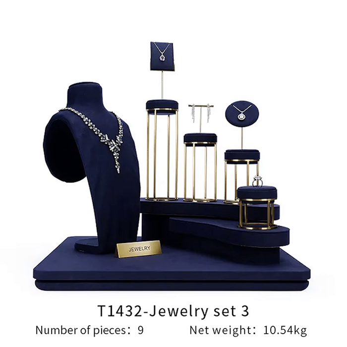 SETS - Royal Blue Jewelry and Watch Display Stand - Ultra-Fiber Showcase Props