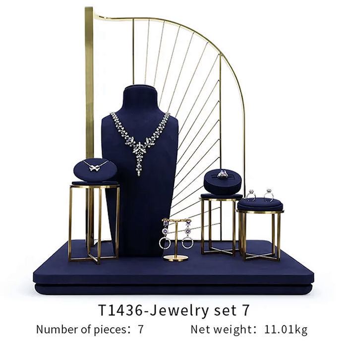 SETS - Royal Blue Jewelry and Watch Display Stand - Ultra-Fiber Showcase Props