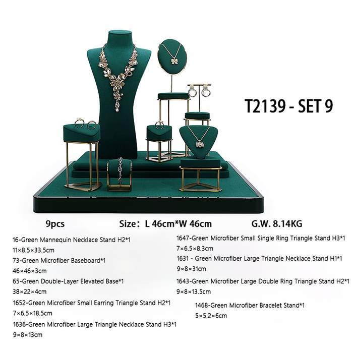 Luxury Jewelry Display Stand Set for Necklaces, Rings, and Bracelets - High-End Jewelry Display Props