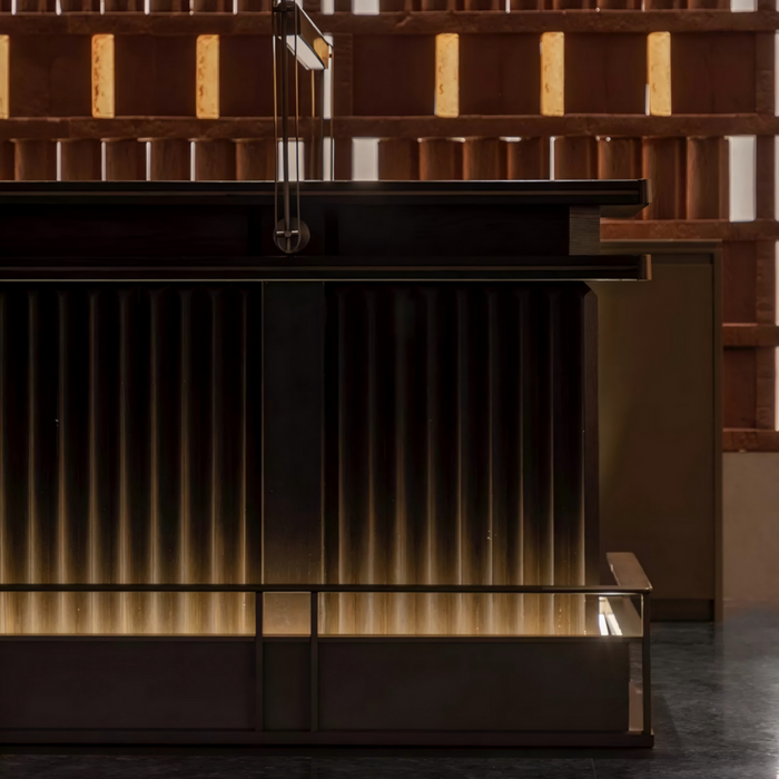 Thia Chinese-Style Woodgrain Large Reception Desk