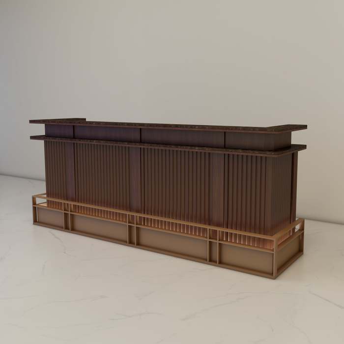 Thia Chinese-Style Woodgrain Large Reception Desk