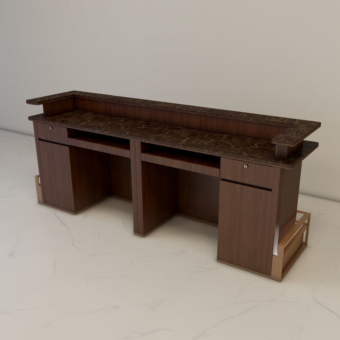 Thia Chinese-Style Woodgrain Large Reception Desk