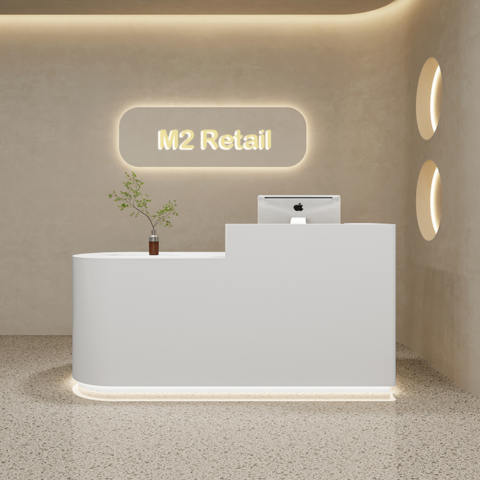 Dione Simple Fashion Reception Desk with LED