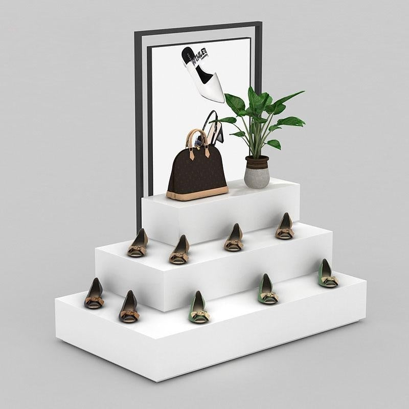White Paint Step Display Gondola Display for Retail Middle Display — M2 ...