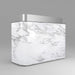 1.4m Long Curved Luxury White Marble Laminate Reception Desk Till Counter for Retail Store - M2 Retail