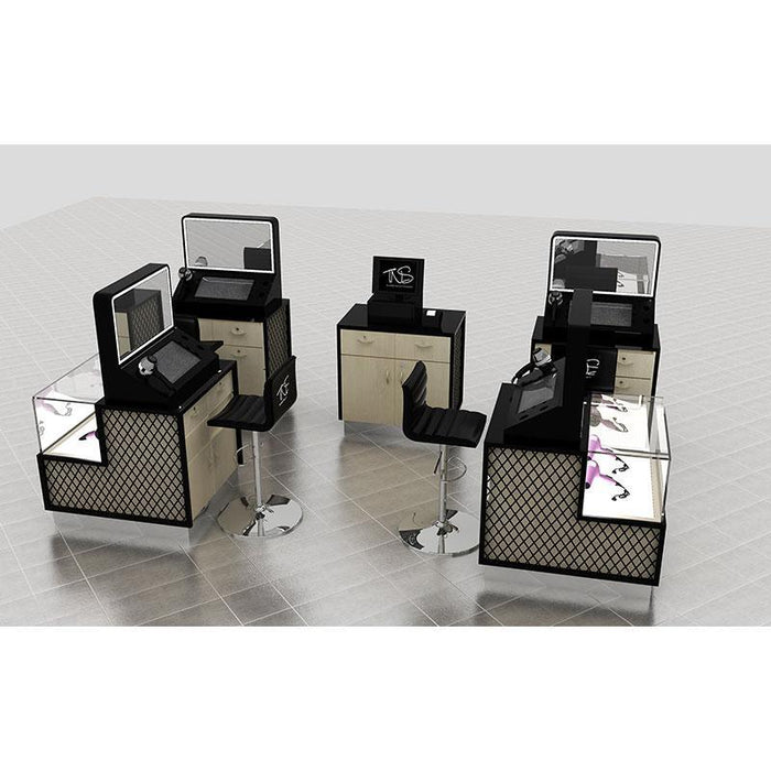 3.5x2m LOFT Style Hair Straighter Kiosk without Wood Floor Customized Made - M2 Retail