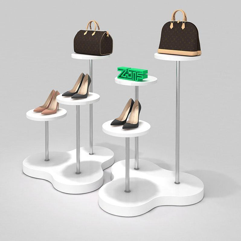 3 in 1 Retail Window Display Stands White Painting & Stainless steel f ...