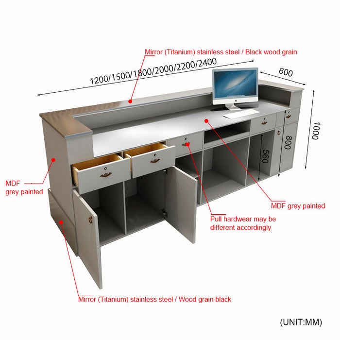 Gaia Steel Reception Desk