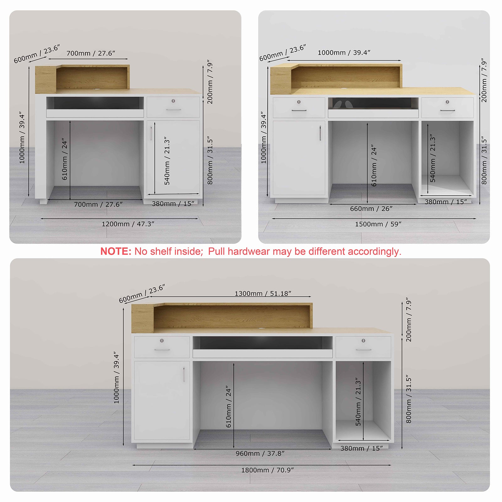 Aine Pencil Reception Desk