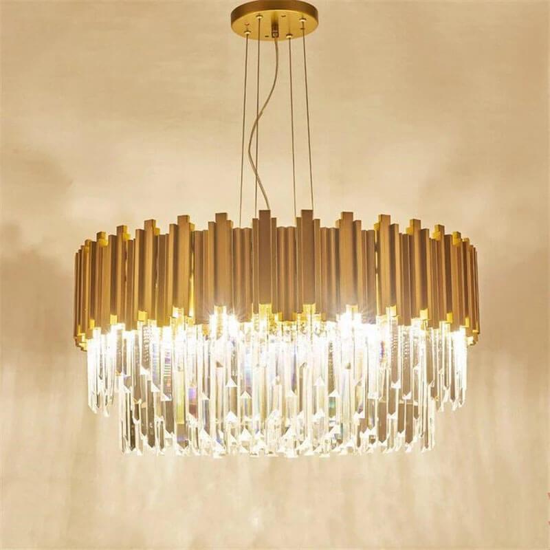 American luxury hotel lobby LED round crystal chandelier - M2 Retail