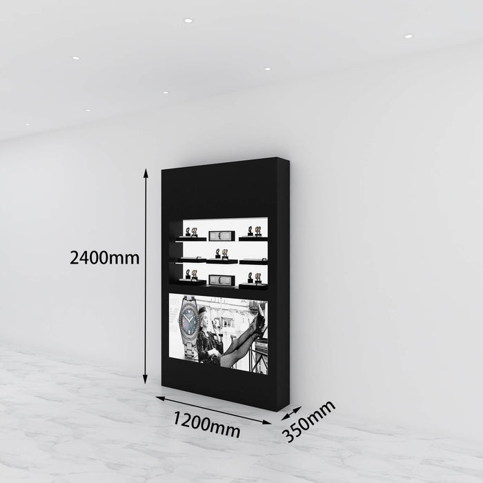 Armani Watch Shop in Shop Interior Design | Black Paint With Glass Showcase - M2 Retail