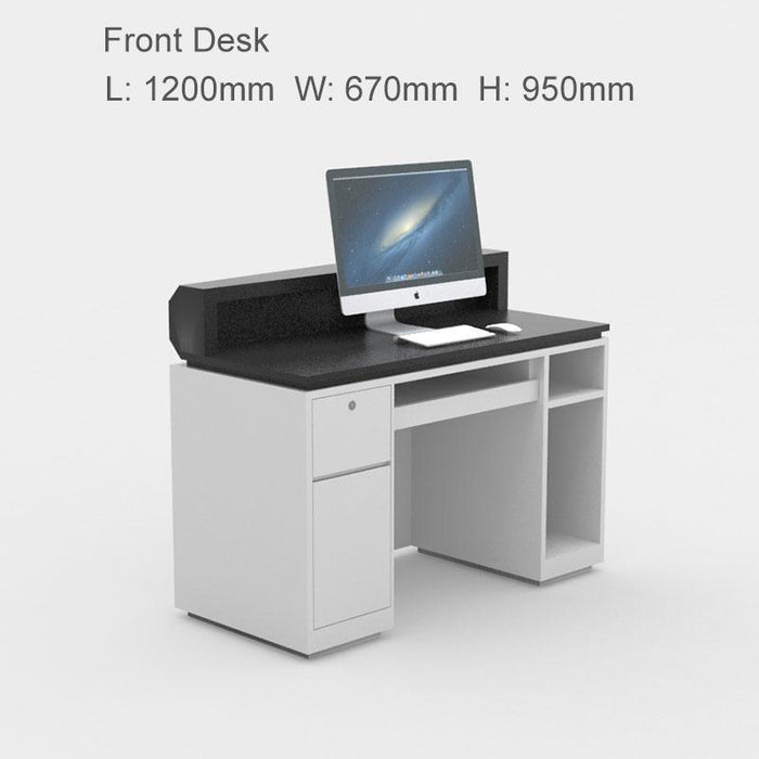 Black Salon Reception Desk Geometric Recetion Counter L Shaped Group for Store Cash Table Counter - M2 Retail